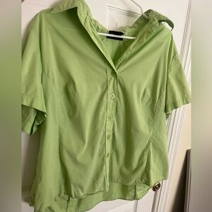 Avenue Green Short Sleeve Button Down Shirt